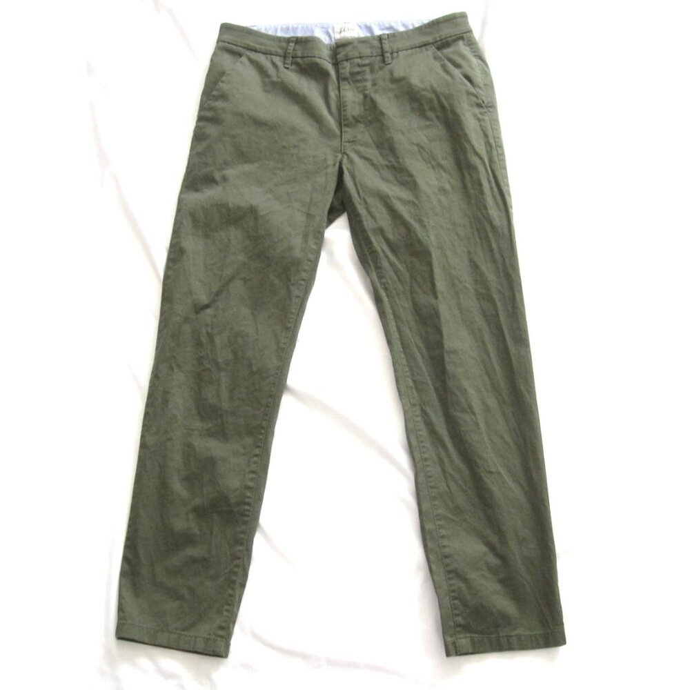 J. Crew Olive Green Slim Boyfriend Chinos 27 Preppy Utility Casual Classic Fit